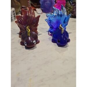 Handmade Resin Goldfish  Red Purple Blue‎ Decoration Gift 648